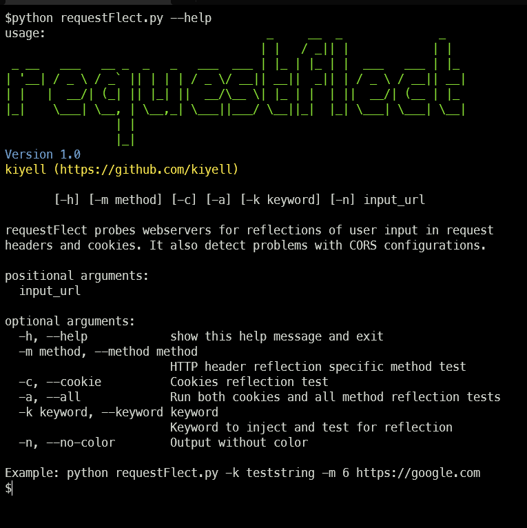 Requestflect python tool screenshot